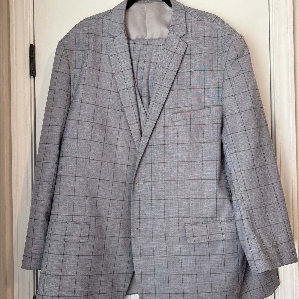 Gray 3pc Checkered Men's Blazer